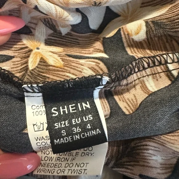 SHEIN Black and Brown Wide Leg Pants - Picture 2 of 3